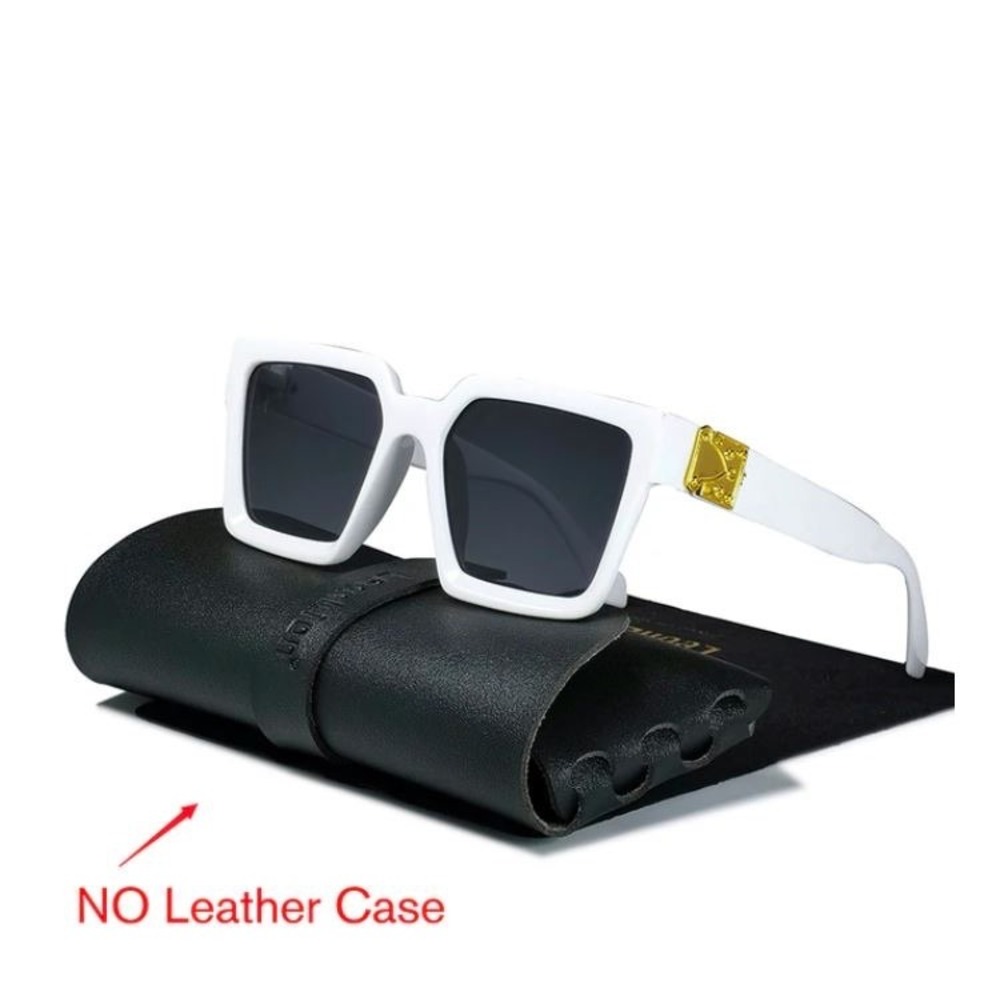 Oversized Square Sunglasses White Frame Black Lens Women Fashion Accessory